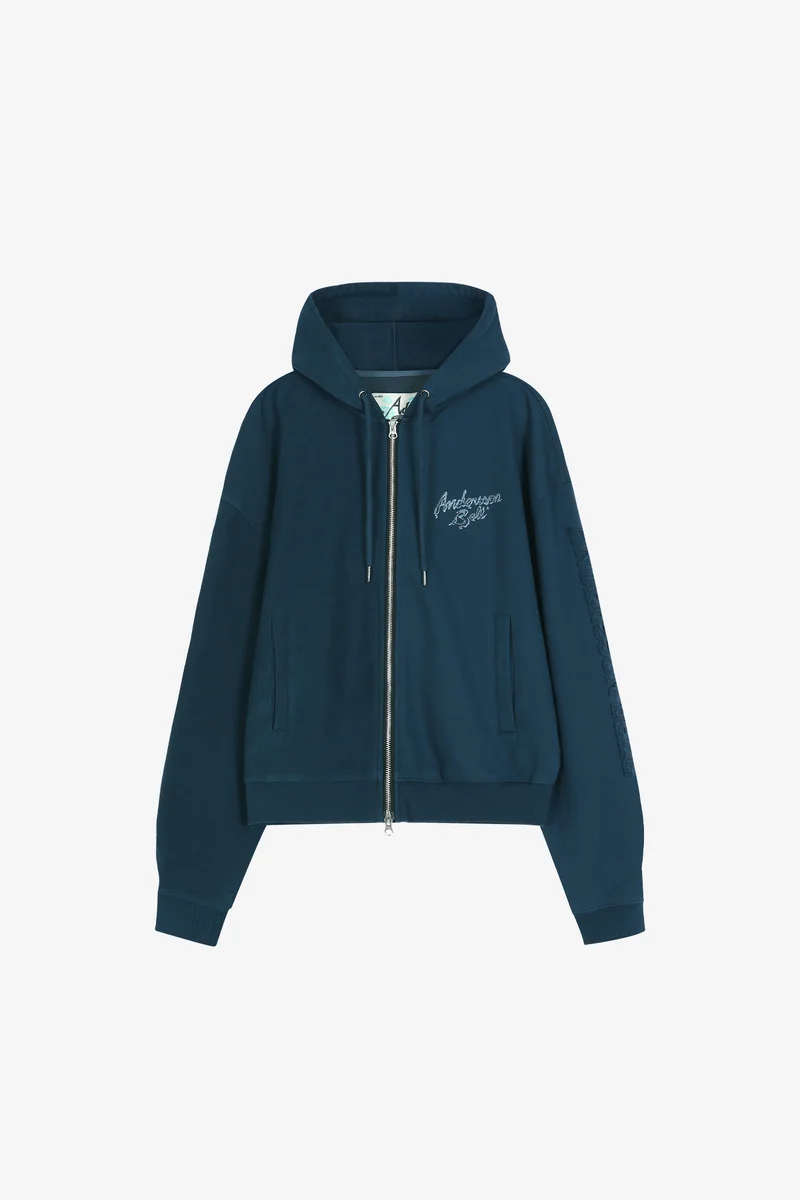 (ESSENTIAL) UNISEX PATCHWORK LIQUID LOGO HOOD ZIP-UP 9