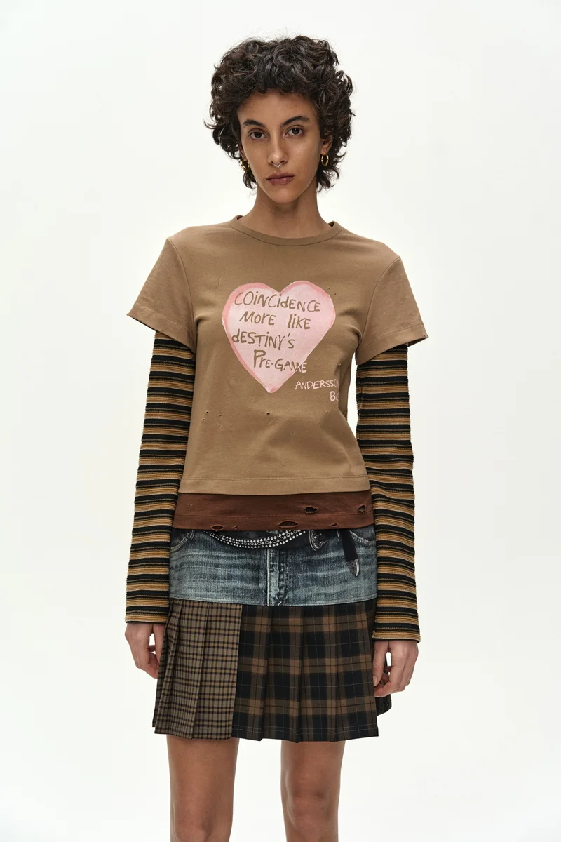 LAYERED HEART MESSAGE LONG SLEEVE T-SHIRT 1
