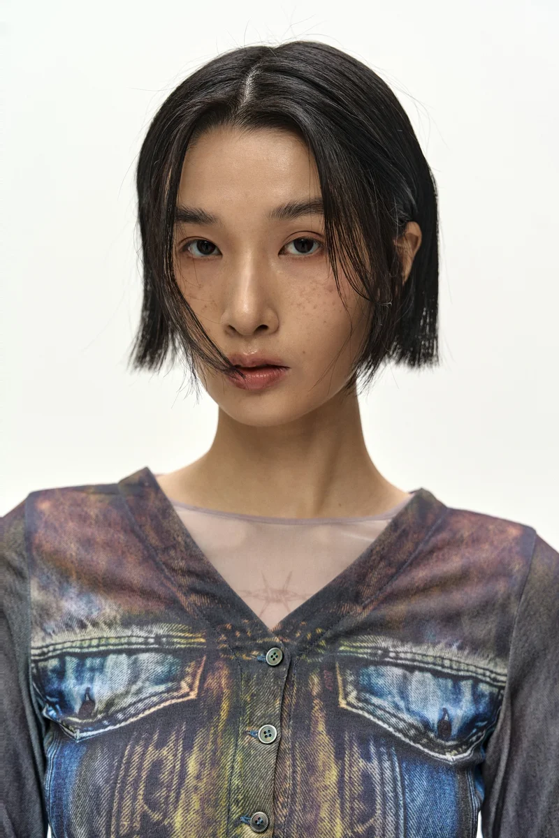 TROMPE L'OEIL DENIM LAYERED TATTOO TOP 7