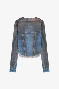 TROMPE L'OEIL DENIM LAYERED TATTOO TOP thumb 9