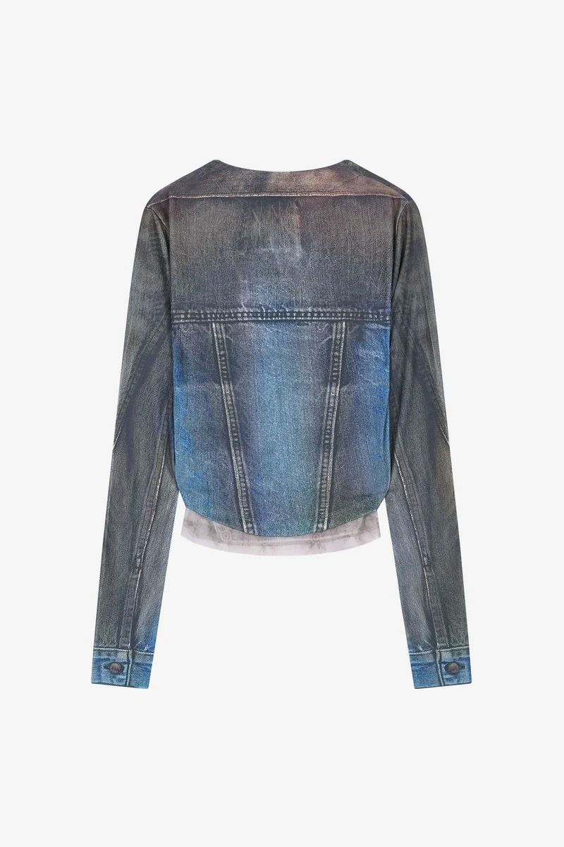 TROMPE L'OEIL DENIM LAYERED TATTOO TOP 9