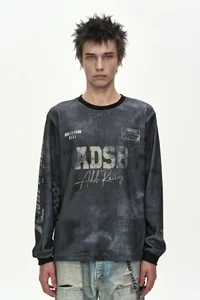 RACING PRINTED WAFFLE LONG SLEEVE T-SHIRT thumb 3