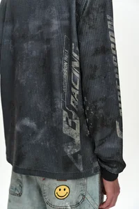 RACING PRINTED WAFFLE LONG SLEEVE T-SHIRT thumb 7