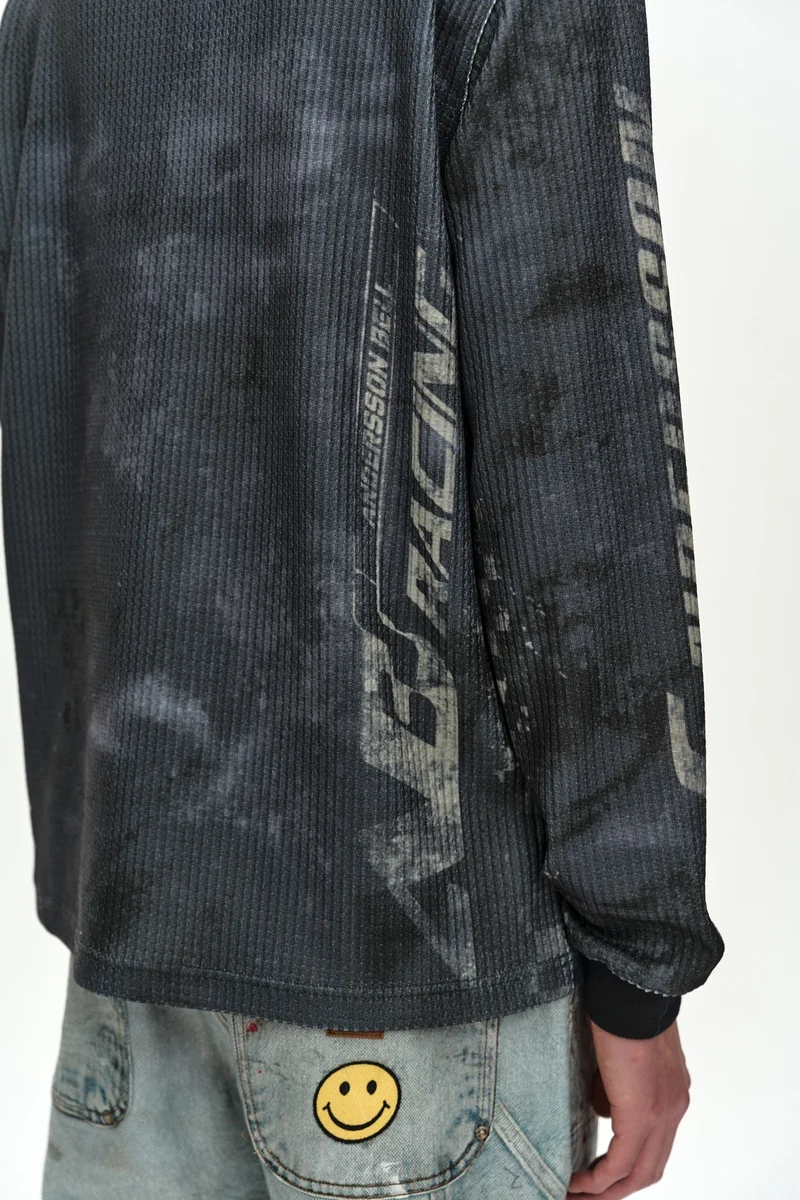 RACING PRINTED WAFFLE LONG SLEEVE T-SHIRT 7