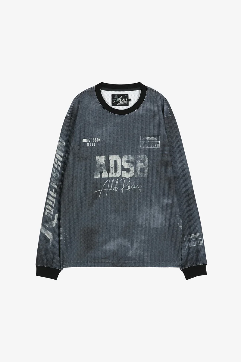 RACING PRINTED WAFFLE LONG SLEEVE T-SHIRT 8
