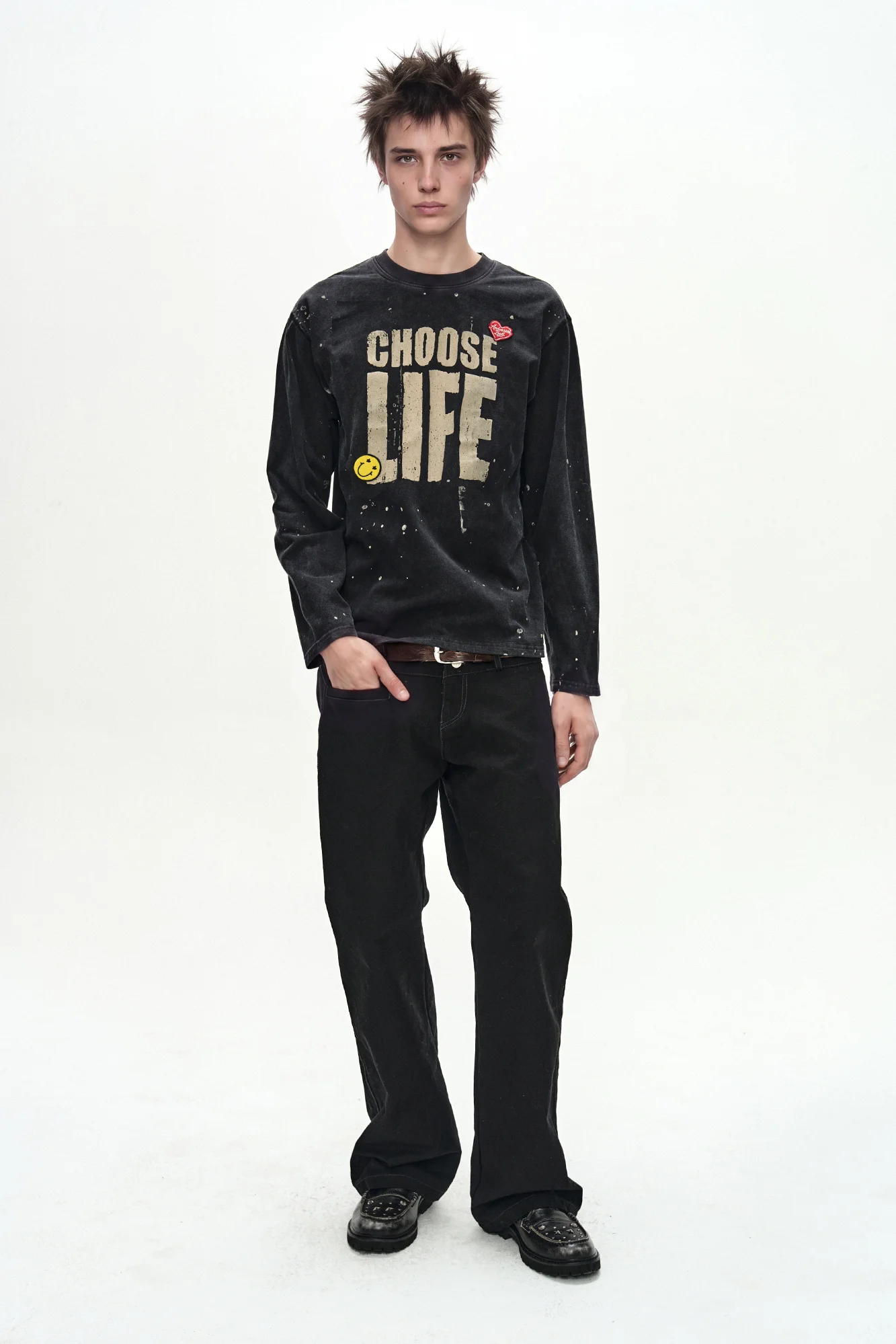 ANDERSSON BELL (ESSENTIAL) UNISEX CHOOSE LIFE LONG SLEEVE T-SHIRT BLACK