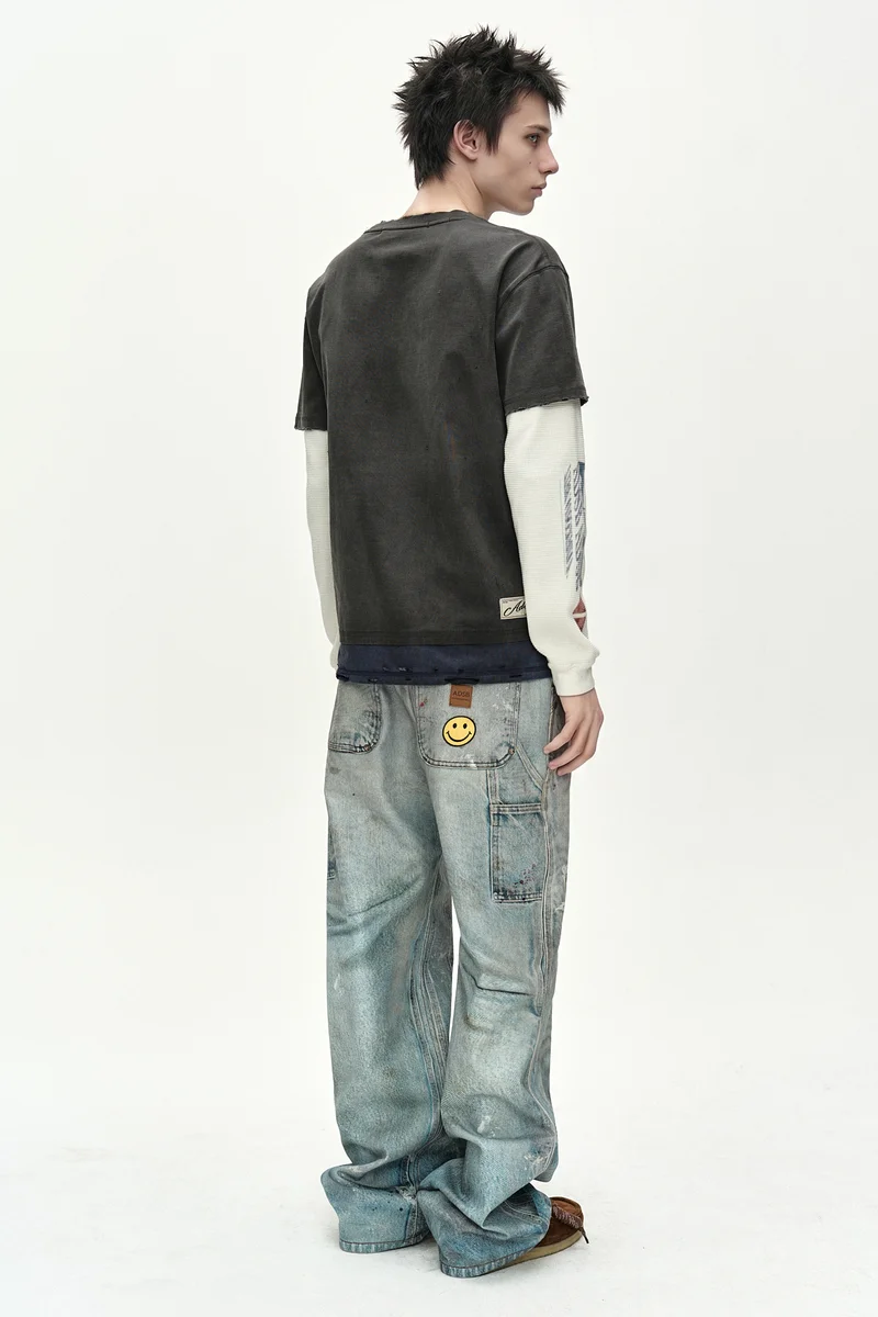 DISTRESS LAYERED LONG SLEEVE T-SHIRT 3