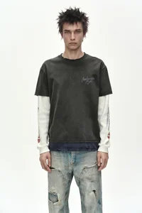 DISTRESS LAYERED LONG SLEEVE T-SHIRT thumb 4