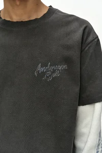 DISTRESS LAYERED LONG SLEEVE T-SHIRT thumb 6