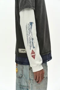 DISTRESS LAYERED LONG SLEEVE T-SHIRT thumb 7