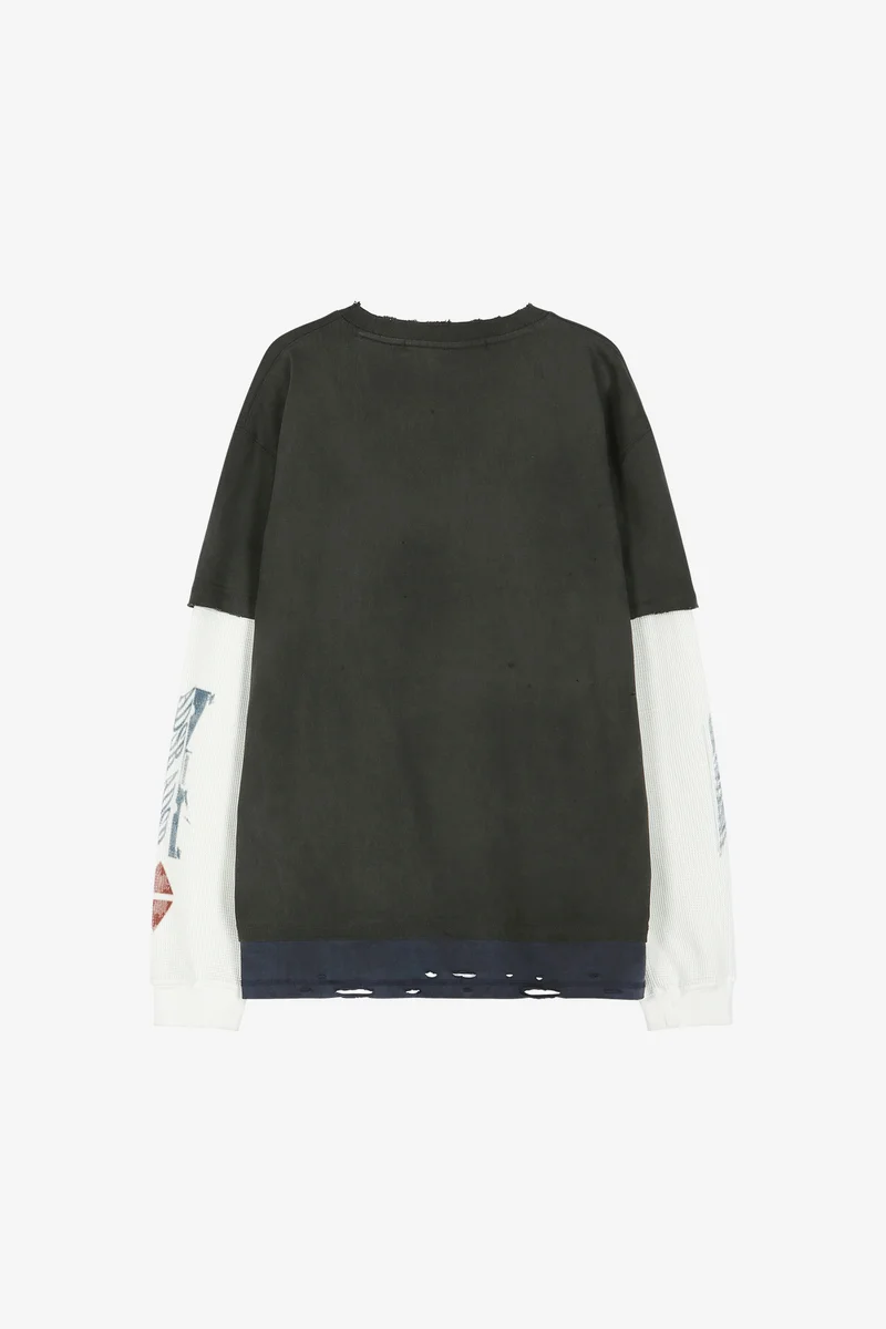DISTRESS LAYERED LONG SLEEVE T-SHIRT 10