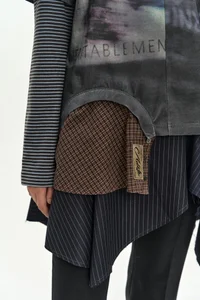 MIXED STRIPE SLEEVE LAYERED TOP thumb 6