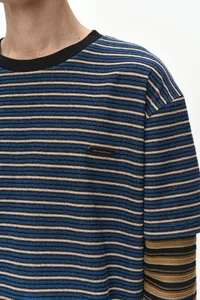 UNISEX STRIPE LAYERED LONG SLEEVE T-SHIRT thumb 5