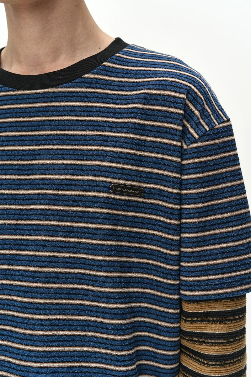 UNISEX STRIPE LAYERED LONG SLEEVE T-SHIRT 5