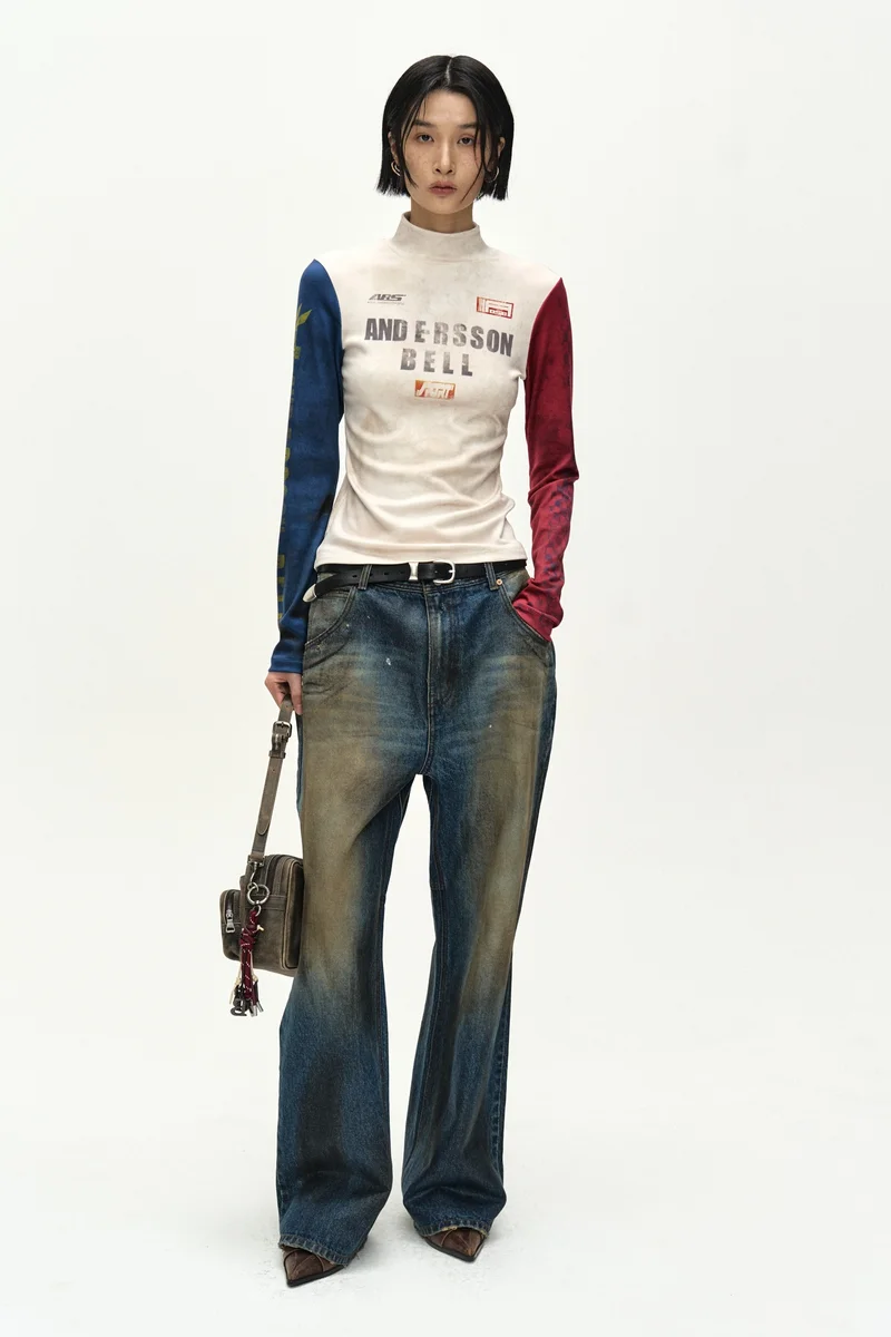 RACING GRAPHIC COLOR-BLOCK HIGH-NECK TOP 2