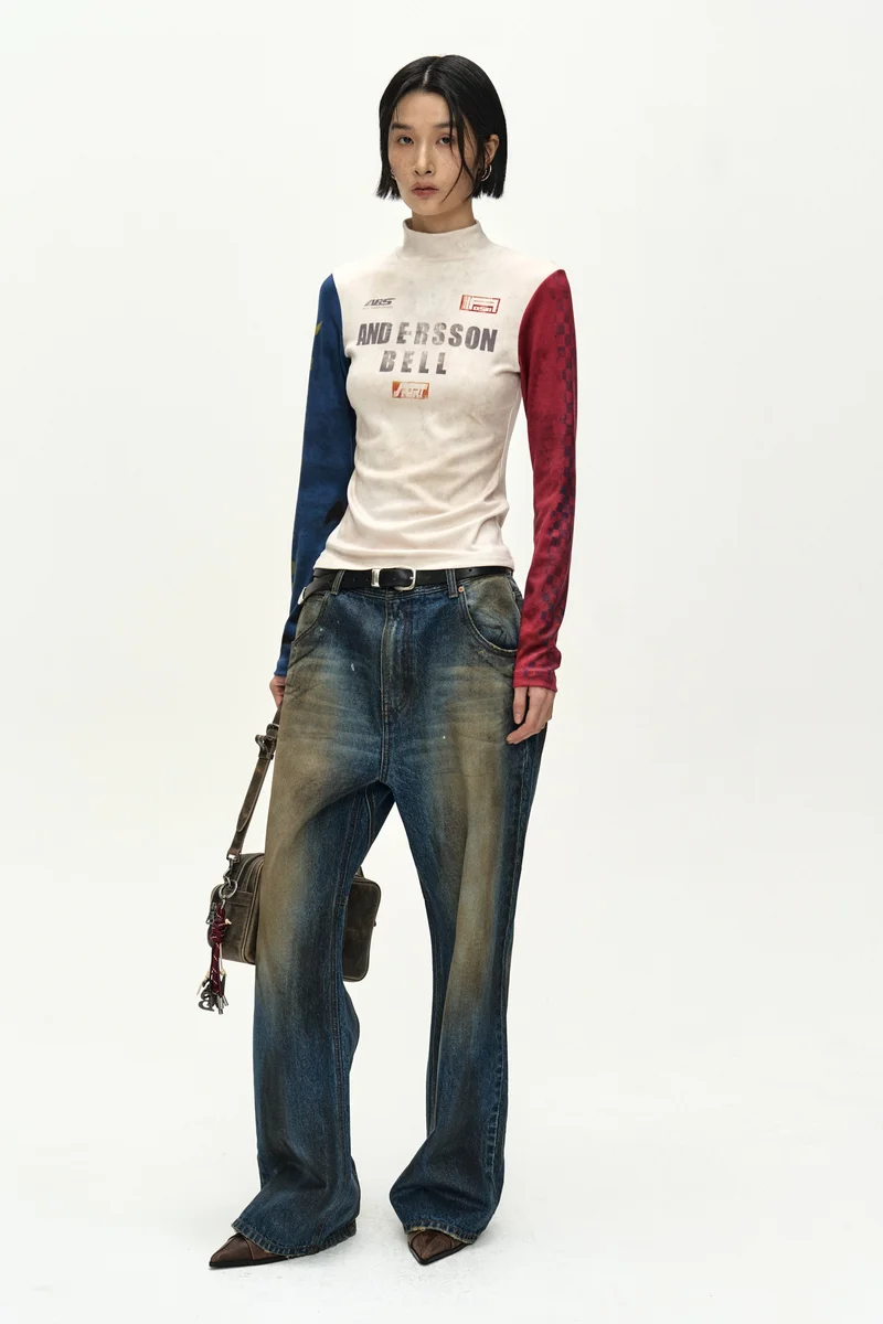 RACING GRAPHIC COLOR-BLOCK HIGH-NECK TOP 3