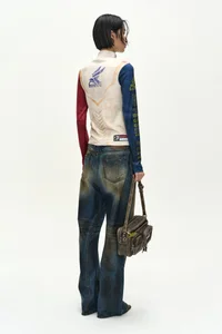 RACING GRAPHIC COLOR-BLOCK HIGH-NECK TOP thumb 4