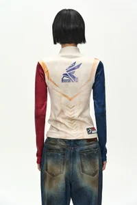 RACING GRAPHIC COLOR-BLOCK HIGH-NECK TOP thumb 7