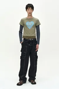 LAYERED HEART MESSAGE LONG SLEEVE T-SHIRT thumb 2