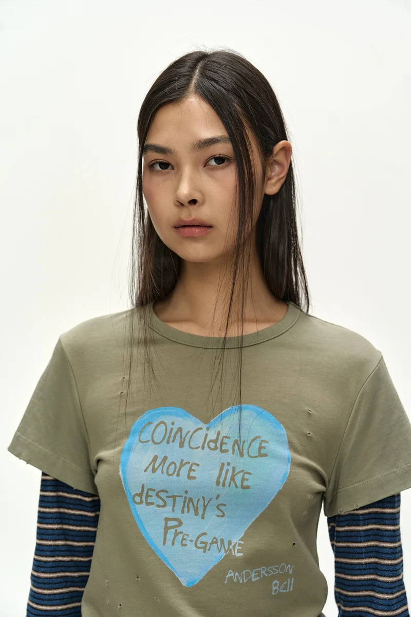LAYERED HEART MESSAGE LONG SLEEVE T-SHIRT 7