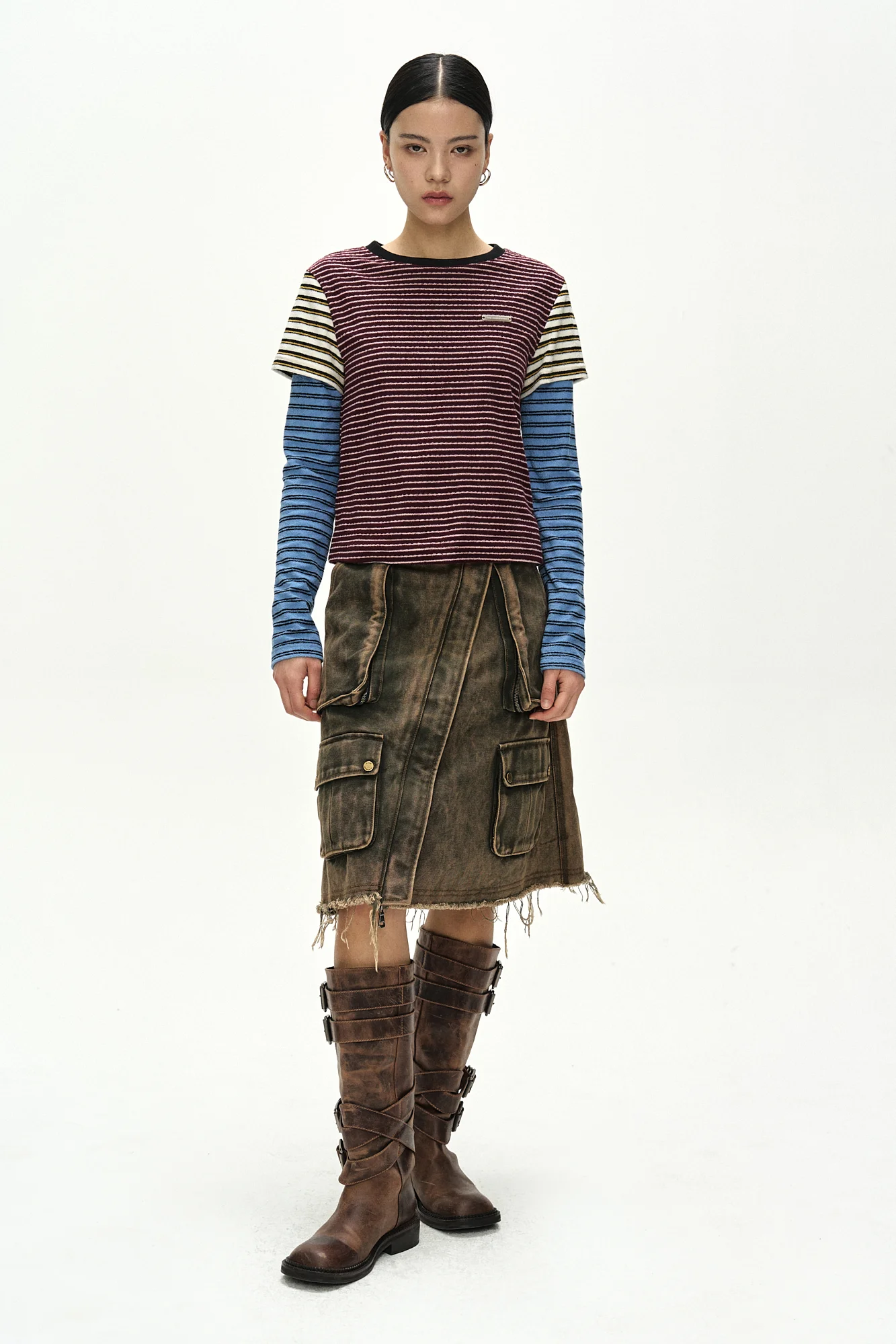 ANDERSSON BELL TERRY MULTI STRIPE LS T-SHIRT MULTI