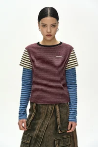 TERRY MULTI STRIPE LS T-SHIRT thumb 5