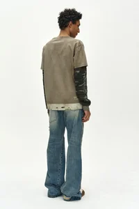 DISTRESS LAYERED LONG SLEEVE T-SHIRT thumb 2