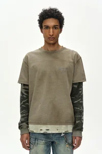 DISTRESS LAYERED LONG SLEEVE T-SHIRT thumb 3