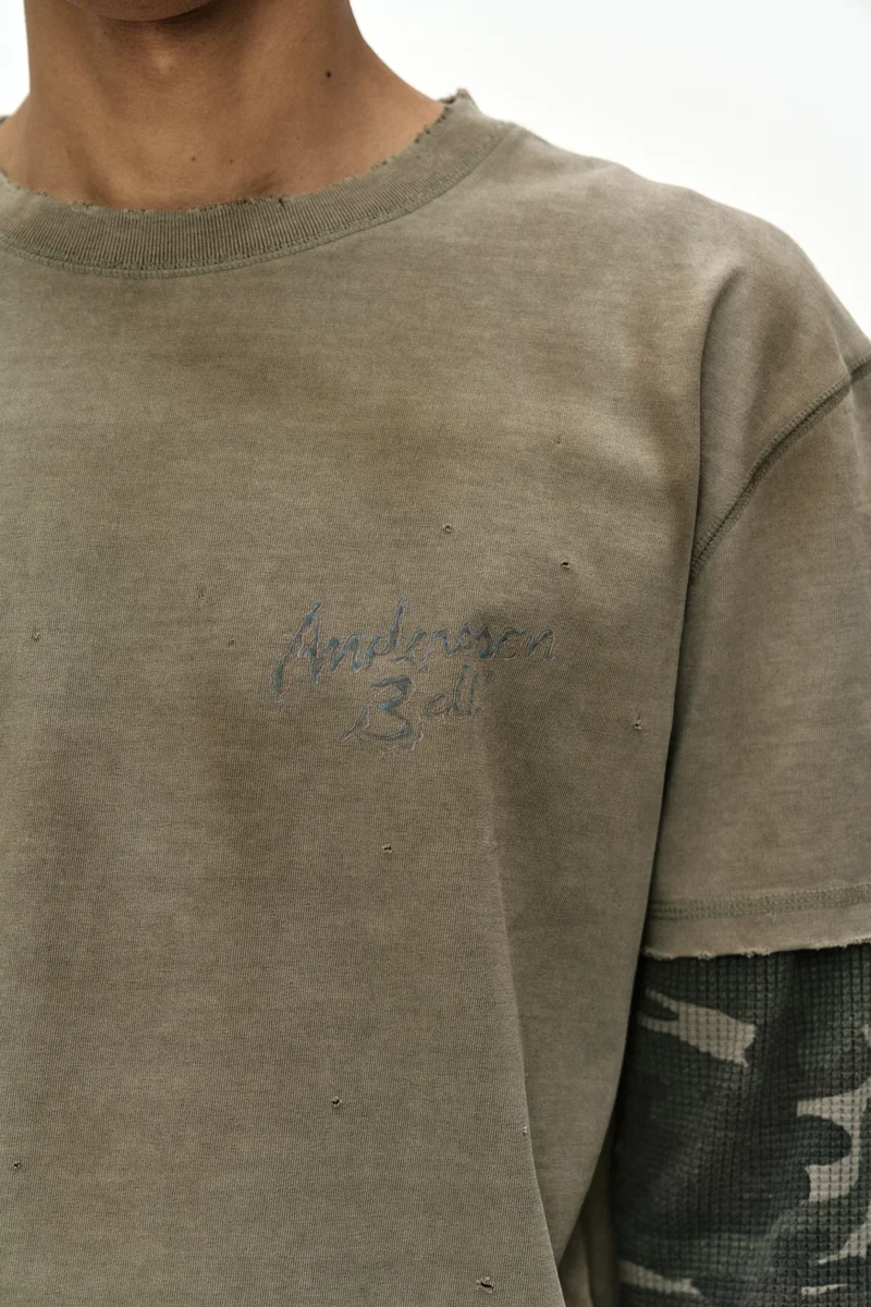 DISTRESS LAYERED LONG SLEEVE T-SHIRT 4