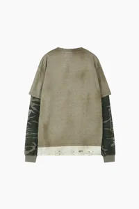 DISTRESS LAYERED LONG SLEEVE T-SHIRT thumb 8