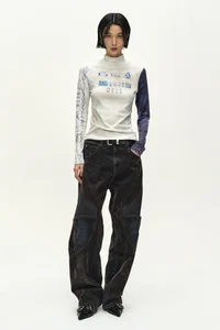 RACING GRAPHIC COLOR-BLOCK HIGH-NECK TOP thumb 2