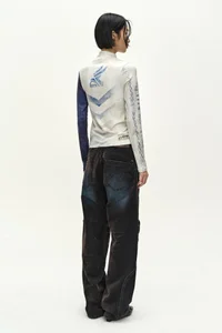 RACING GRAPHIC COLOR-BLOCK HIGH-NECK TOP thumb 3