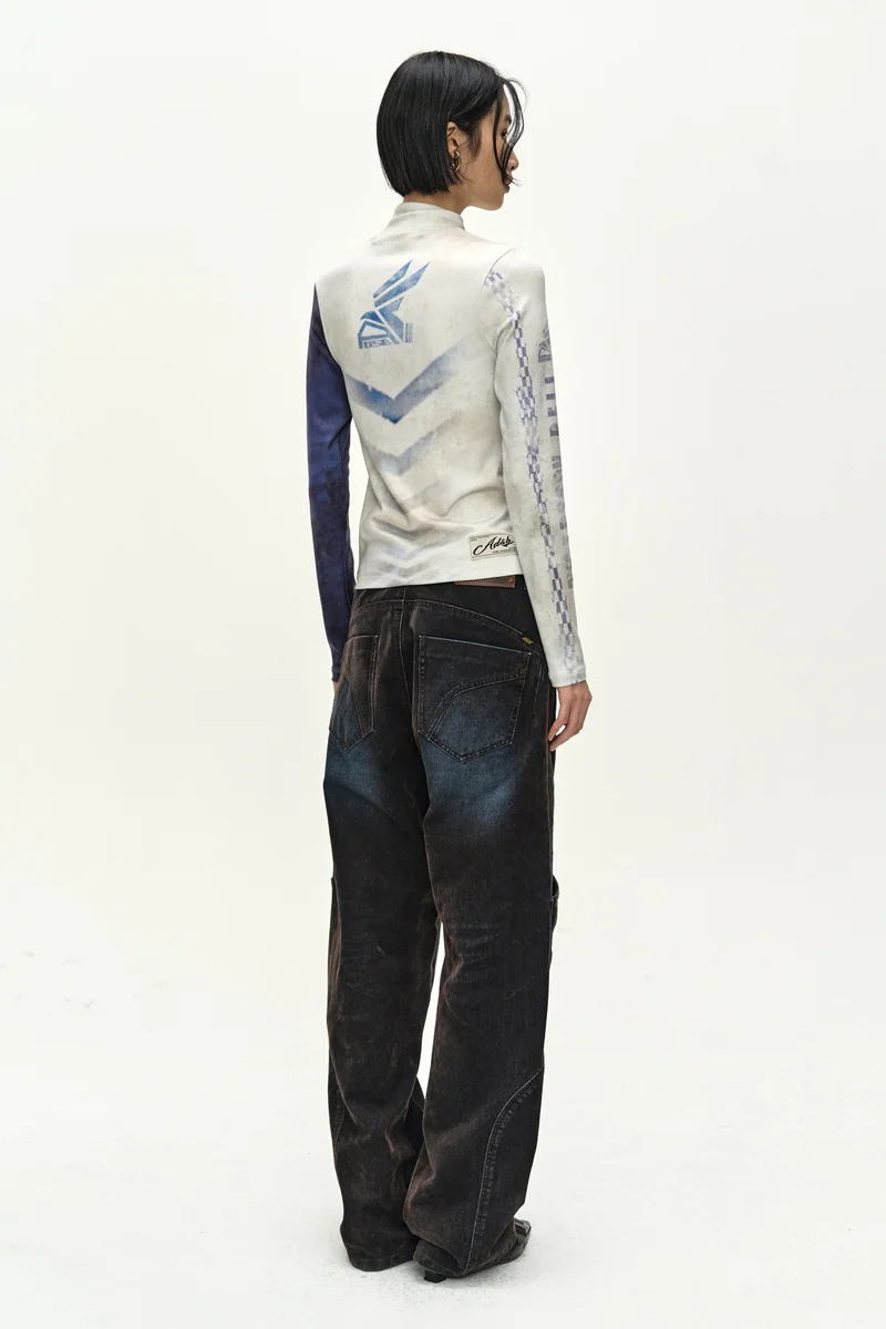 RACING GRAPHIC COLOR-BLOCK HIGH-NECK TOP 3