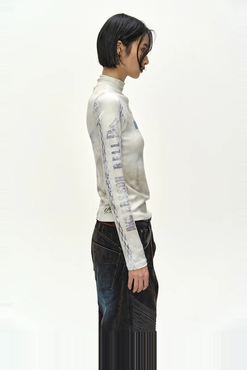 RACING GRAPHIC COLOR-BLOCK HIGH-NECK TOP 4