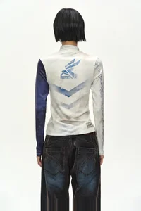 RACING GRAPHIC COLOR-BLOCK HIGH-NECK TOP thumb 5