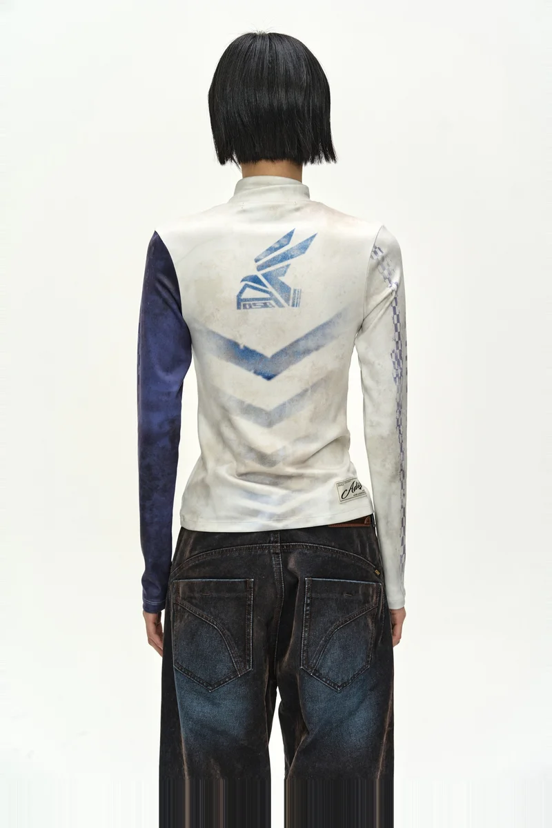 RACING GRAPHIC COLOR-BLOCK HIGH-NECK TOP 5