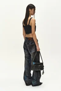 RAW CHAIN-EDGE TWEED BRALETTE thumb 3