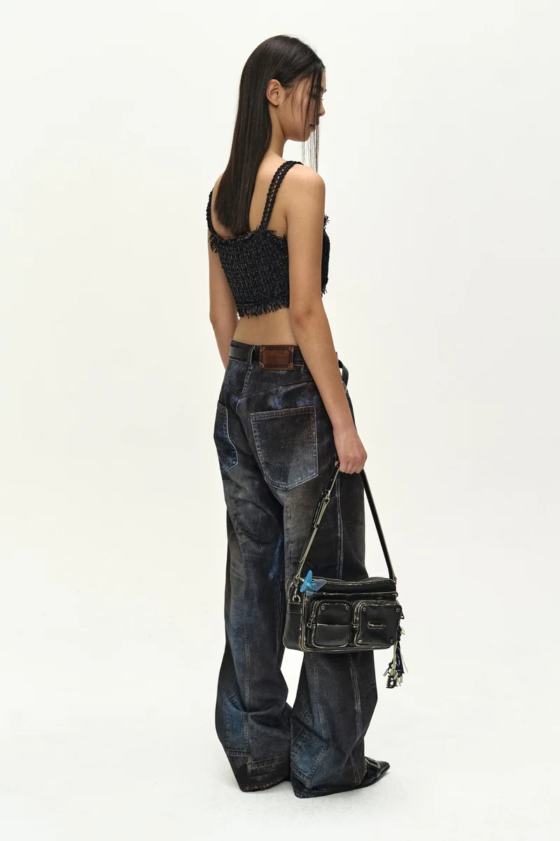 RAW CHAIN-EDGE TWEED BRALETTE 3