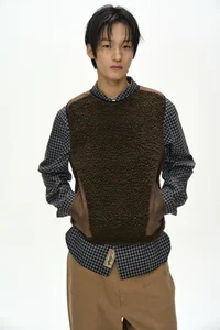 SORANO PATCHWORK FLEECE VEST thumb 1