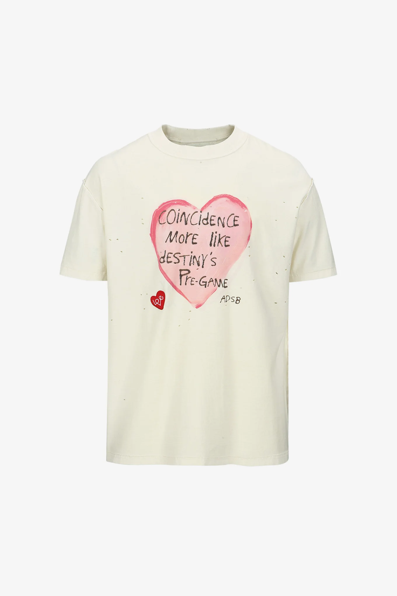 ANDERSSON BELL UNISEX HEART MESSAGE T-SHIRT ECRU