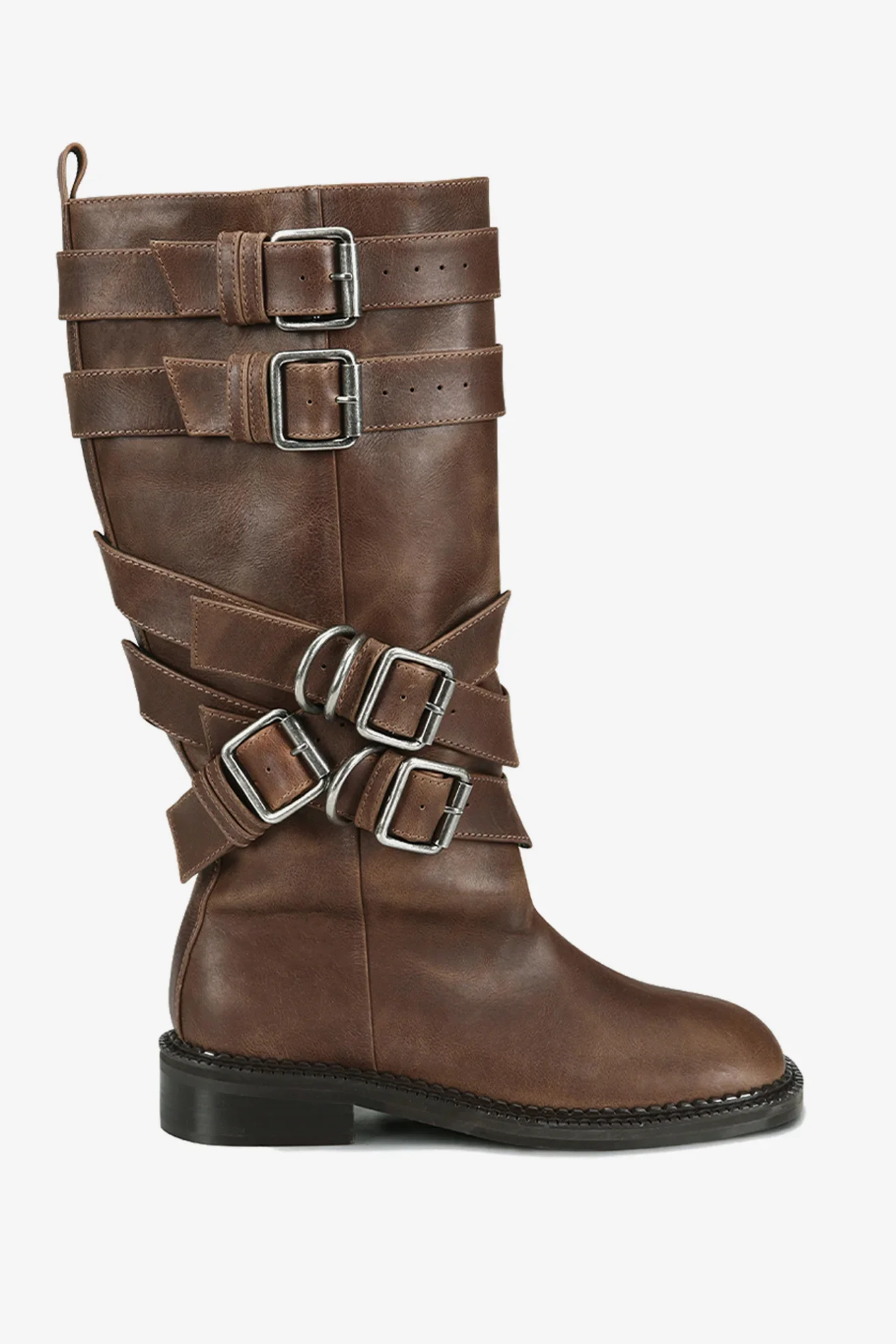 ANDERSSON BELL LAYERED STRAP BOOTS BROWN