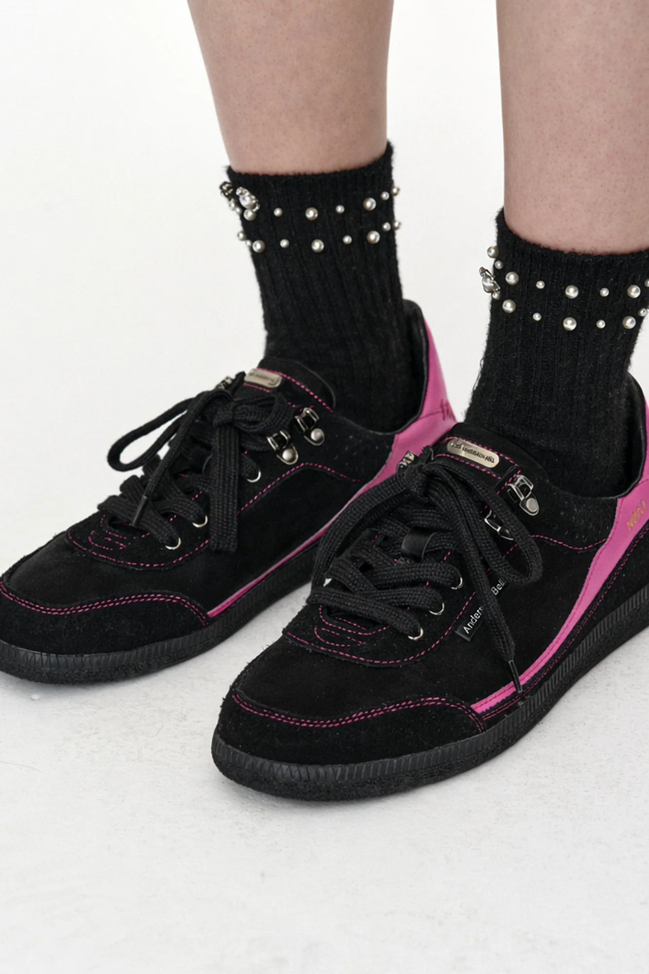 ANDERSSON BELL UNISEX NERO TRAINER BLACK/PINK